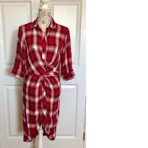 Zara Plaid Knot Shirtdress